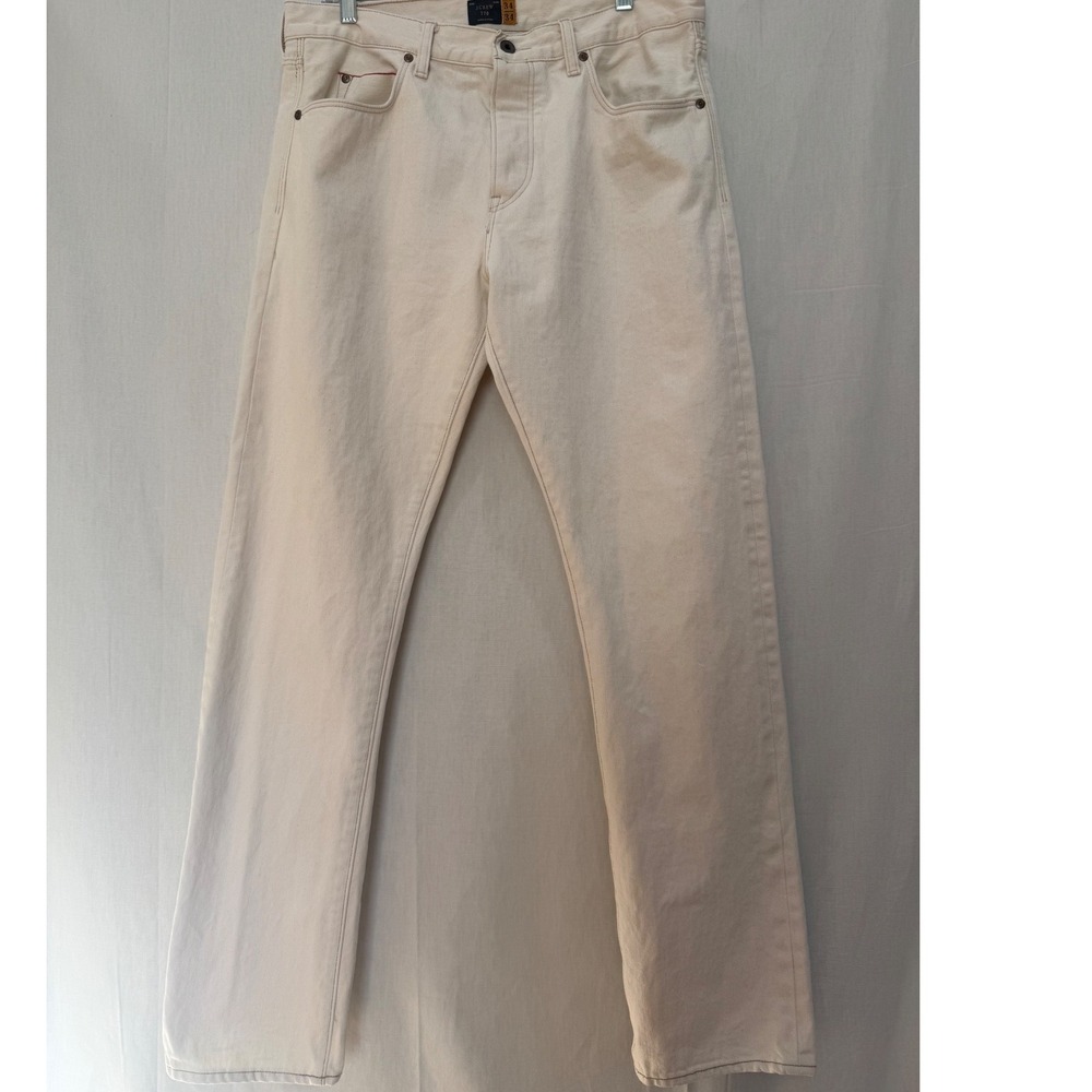 J.Crew 770 Straight Fit Pants Mens 34x34 Cream Off White Cotton #Jcrew #770
